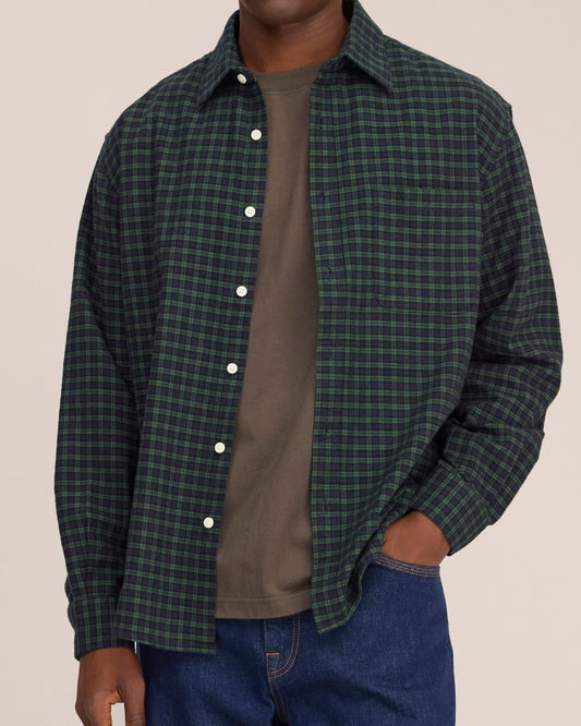 Deon Flannel Twill Regular Fit Shirt Eden Check
