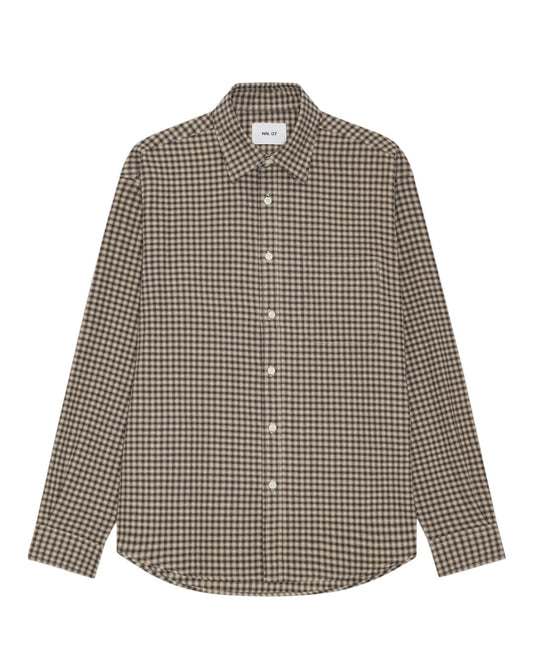 Deon Flannel Twill Regular Fit Shirt Sand Check