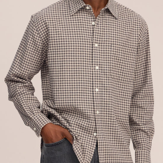 Deon Flannel Twill Regular Fit Shirt Sand Check