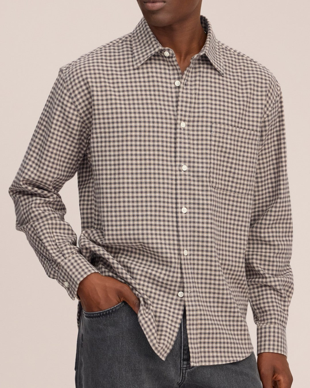 Deon Flannel Twill Regular Fit Shirt Sand Check