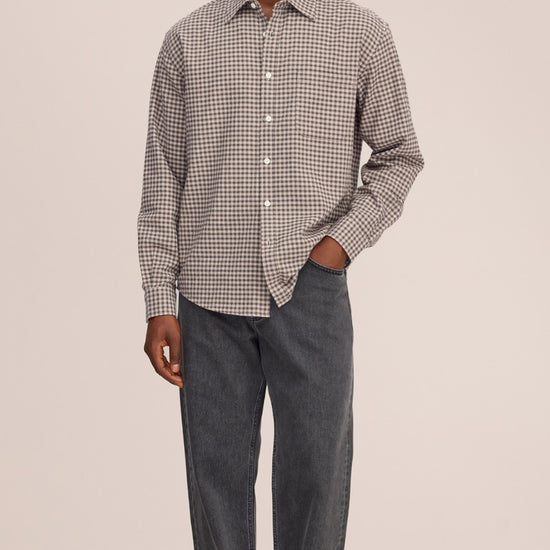 Deon Flannel Twill Regular Fit Shirt Sand Check