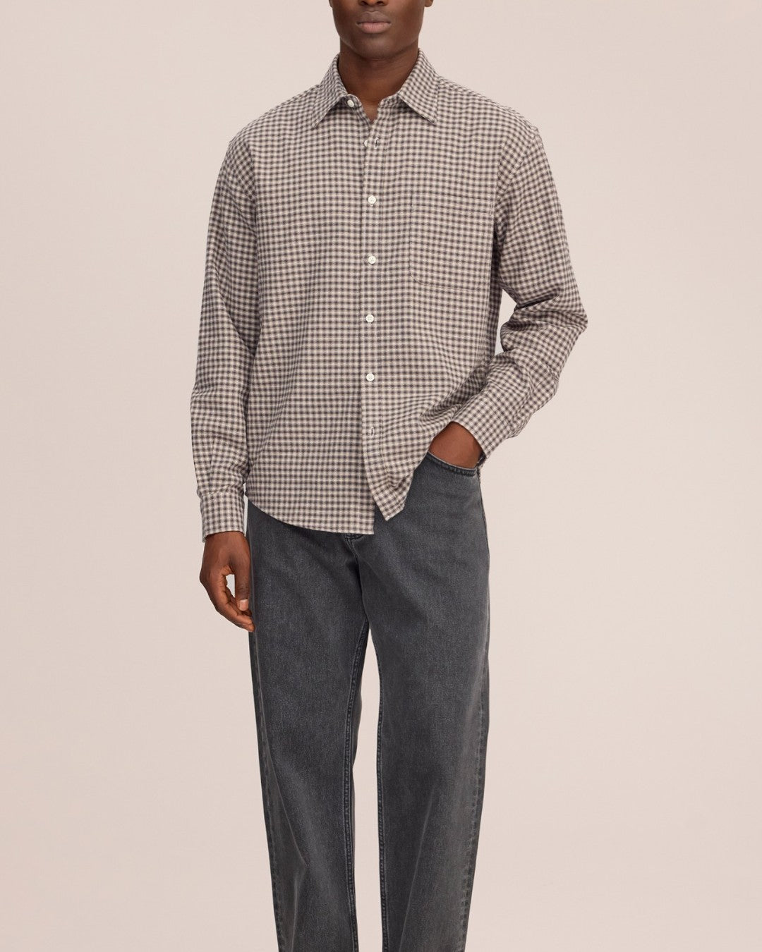 Deon Flannel Twill Regular Fit Shirt Sand Check