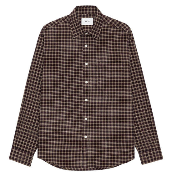 Deon Flannel Twill Regular Fit Shirt Bordeaux Check