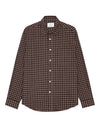 Deon Flannel Twill Regular Fit Shirt Bordeaux Check