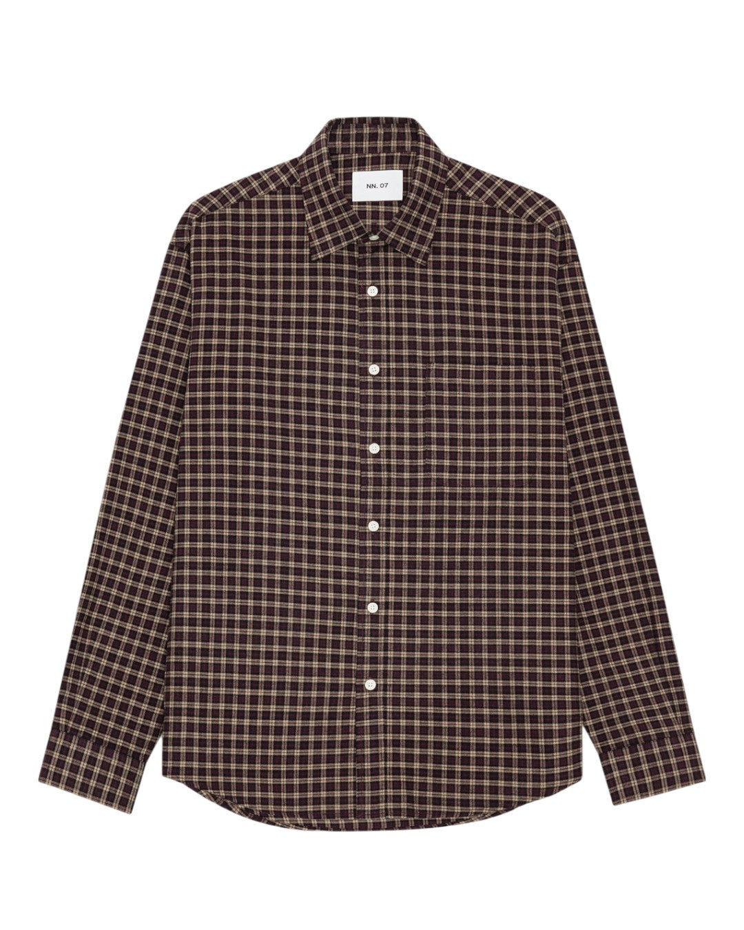 Deon Flannel Twill Regular Fit Shirt Bordeaux Check