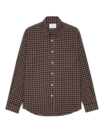 Deon Flannel Twill Regular Fit Shirt Bordeaux Check