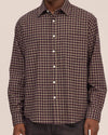 Deon Flannel Twill Regular Fit Shirt Bordeaux Check