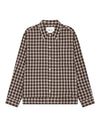 Reed Seersucker Relaxed Fit Oversized Overshirt Brown Check