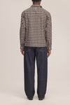 Reed Seersucker Relaxed Fit Oversized Overshirt Brown Check