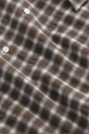 Reed Seersucker Relaxed Fit Oversized Overshirt Brown Check