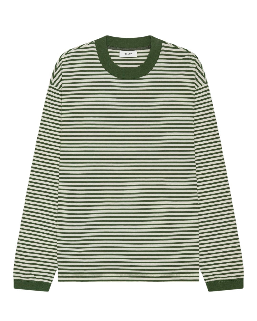 Lionel Soft Cotton Relaxed Fit LS T-shirt Green Stripe