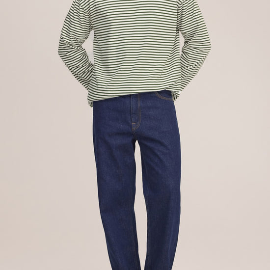 Lionel Soft Cotton Relaxed Fit LS T-shirt Green Stripe