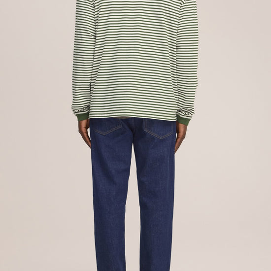 Lionel Soft Cotton Relaxed Fit LS T-shirt Green Stripe