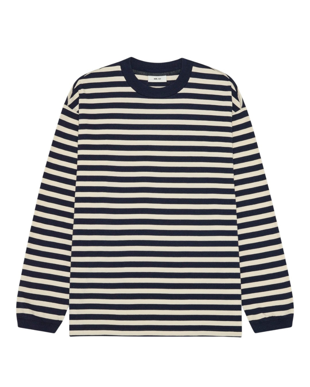 Lionel Soft Cotton Relaxed Fit LS T-shirt Navy Stripe