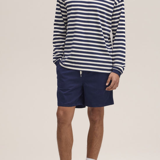 Lionel Soft Cotton Relaxed Fit LS T-shirt Navy Stripe