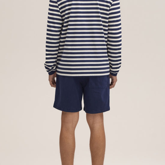 Lionel Soft Cotton Relaxed Fit LS T-shirt Navy Stripe