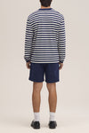 Lionel Soft Cotton Relaxed Fit LS T-shirt Navy Stripe