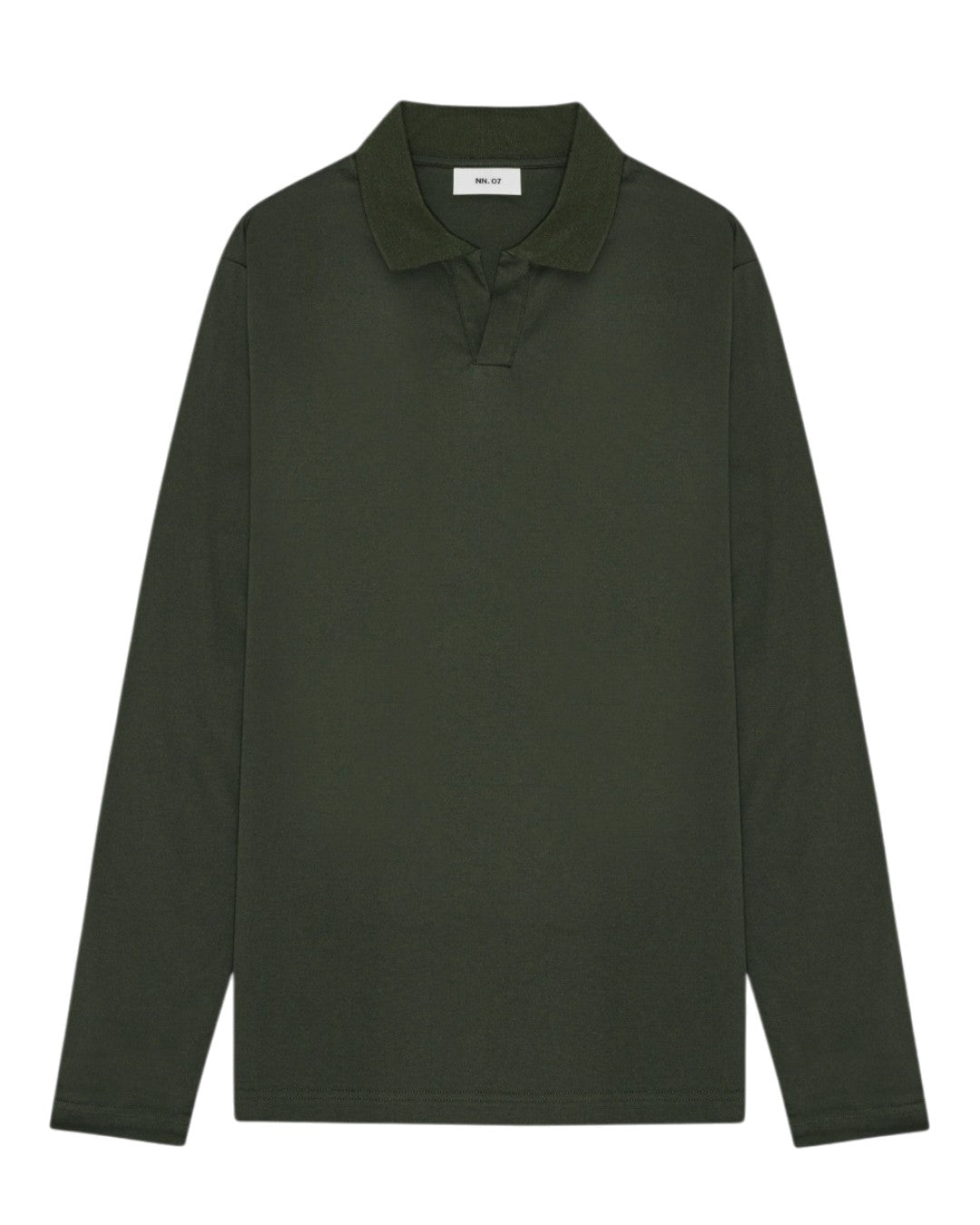 Paul Organic Cotton Regular Fit Polo Collar Pullover Dark Army