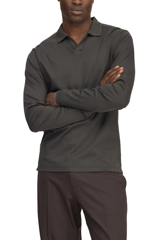 Paul Organic Cotton Regular Fit Polo Collar Pullover Dark Army