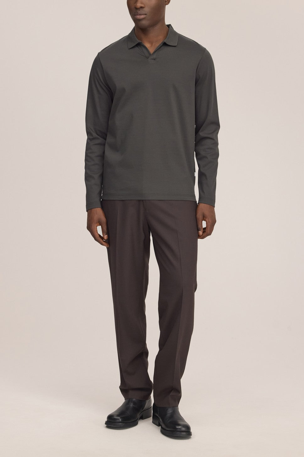 Paul Organic Cotton Regular Fit Polo Collar Pullover Dark Army