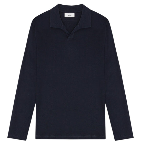Paul Organic Cotton Regular Fit Polo Collar Pullover Deep Navy