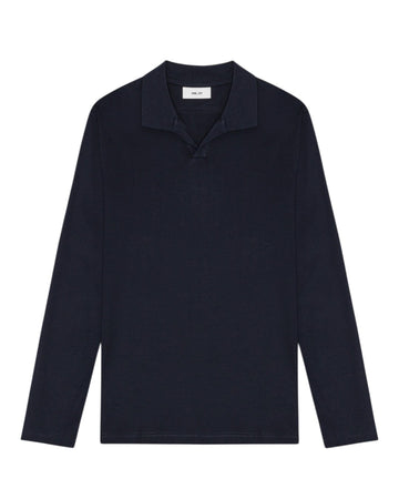 Paul Organic Cotton Regular Fit Polo Collar Pullover Deep Navy