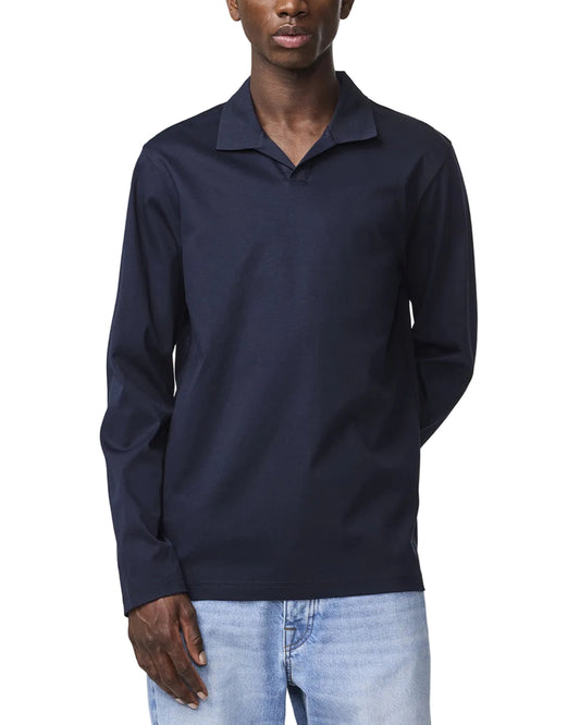 Paul Organic Cotton Regular Fit Polo Collar Pullover Deep Navy