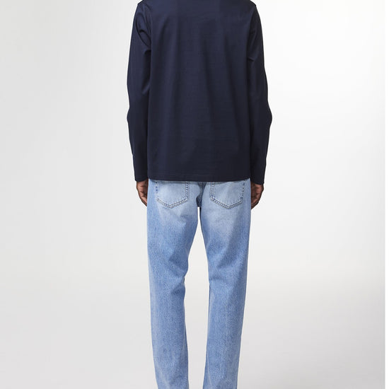 Paul Organic Cotton Regular Fit Polo Collar Pullover Deep Navy
