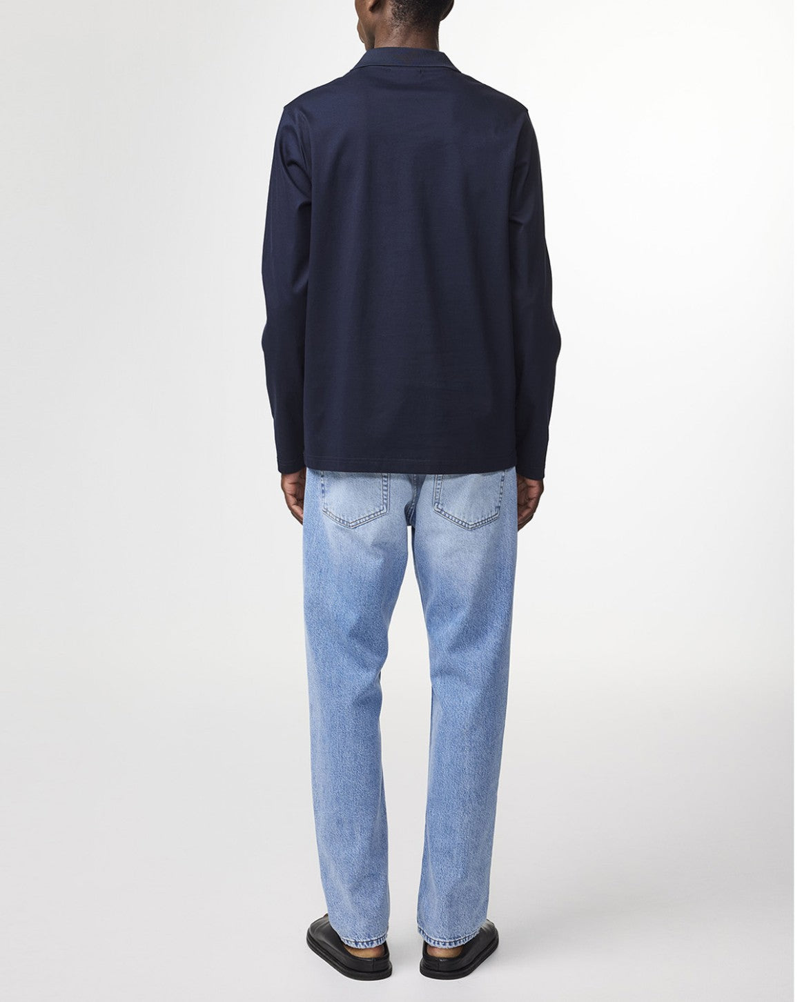 Paul Organic Cotton Regular Fit Polo Collar Pullover Deep Navy