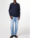 Paul Organic Cotton Regular Fit Polo Collar Pullover Deep Navy