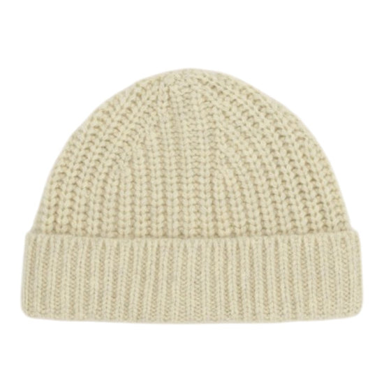 Fisherman Wool Blend Rib Knitted Beanie