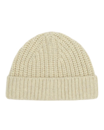Fisherman Wool Blend Rib Knitted Beanie