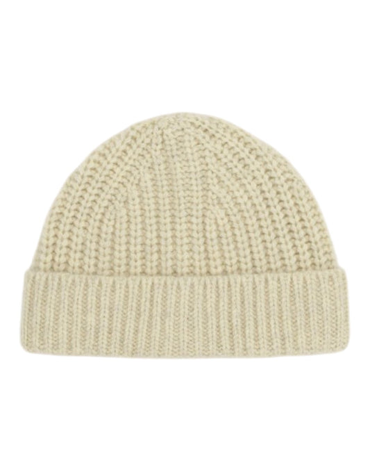 Fisherman Wool Blend Rib Knitted Beanie