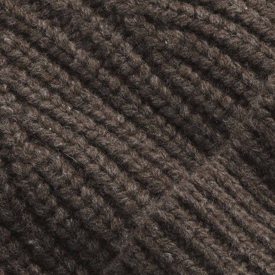 Fisherman Wool Blend Rib Knitted Beanie Deep Truffle