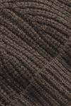 Fisherman Wool Blend Rib Knitted Beanie Deep Truffle