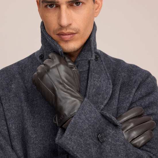 HIM Goat Leather Gloves Deep Truffle