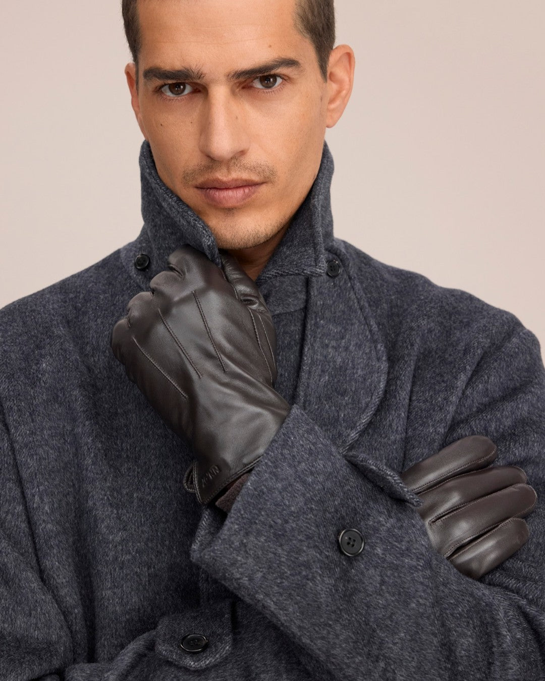 HIM Goat Leather Gloves Deep Truffle