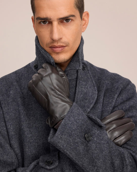 HIM Goat Leather Gloves Deep Truffle