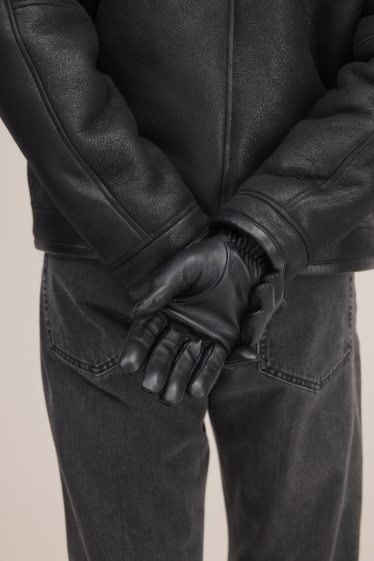 Him Goat Leather Gloves Black