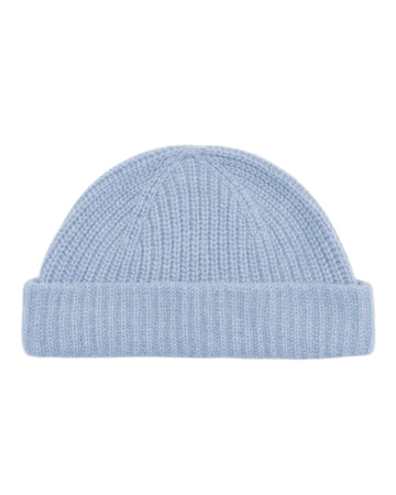 Sailor Beanie Wool Blend Ribbeb Knit Beanie Sky Mist