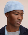 Sailor Beanie Wool Blend Ribbeb Knit Beanie Sky Mist