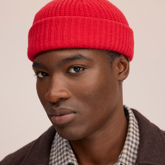 Sailor Beanie Wool Blend Ribbed Knit Beanie Fireburst