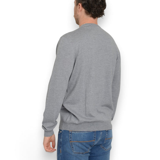 Crew Neck Pullover Washable Merinos Grijs Beige Biesje