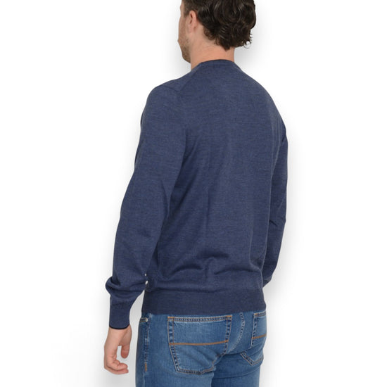 Crew Neck Pullover Blue Blue Patches