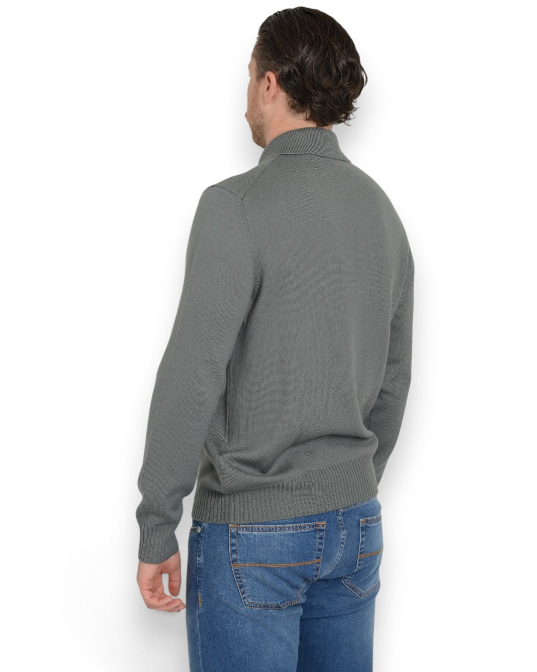 Half Zip Polo Collar P.Grey
