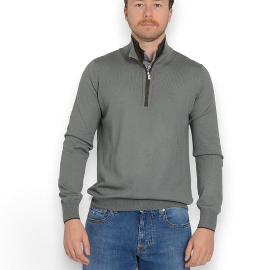Mock Zip Pullover Grey