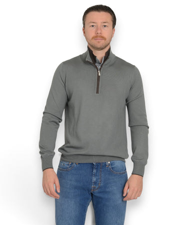 Mock Zip Pullover Grey