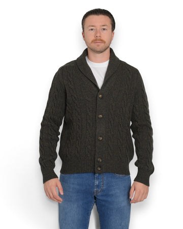 Shawl Neck Cardigan Forest Green