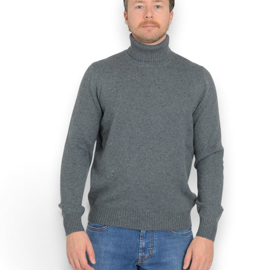 Turtle Neck Pullover Grey Blue