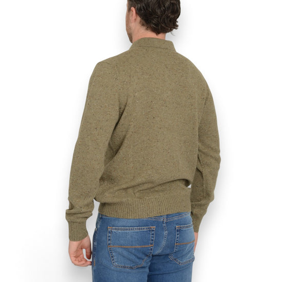 Polo Collar Pullover Dark Beige